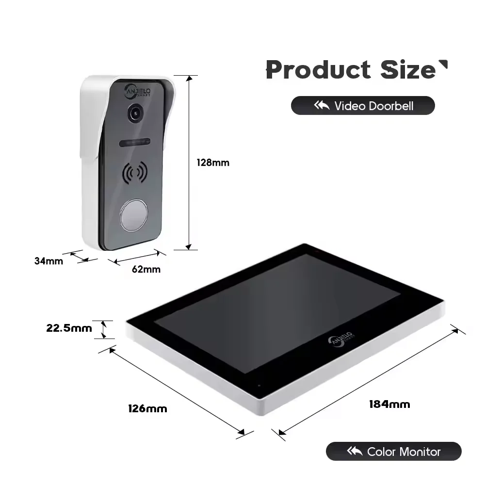 Brand-new Intelligent 1080P Tuya Doorbell Home Video Intercom System with 7-inch Surveillance Video Phone Security Protection