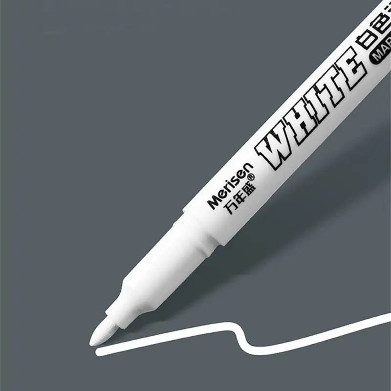 White Marker Pens 2.0mm Oily Waterproof White Gel Pen DIY Graffiti Sketching Markers Stationery Wrting School Supplies