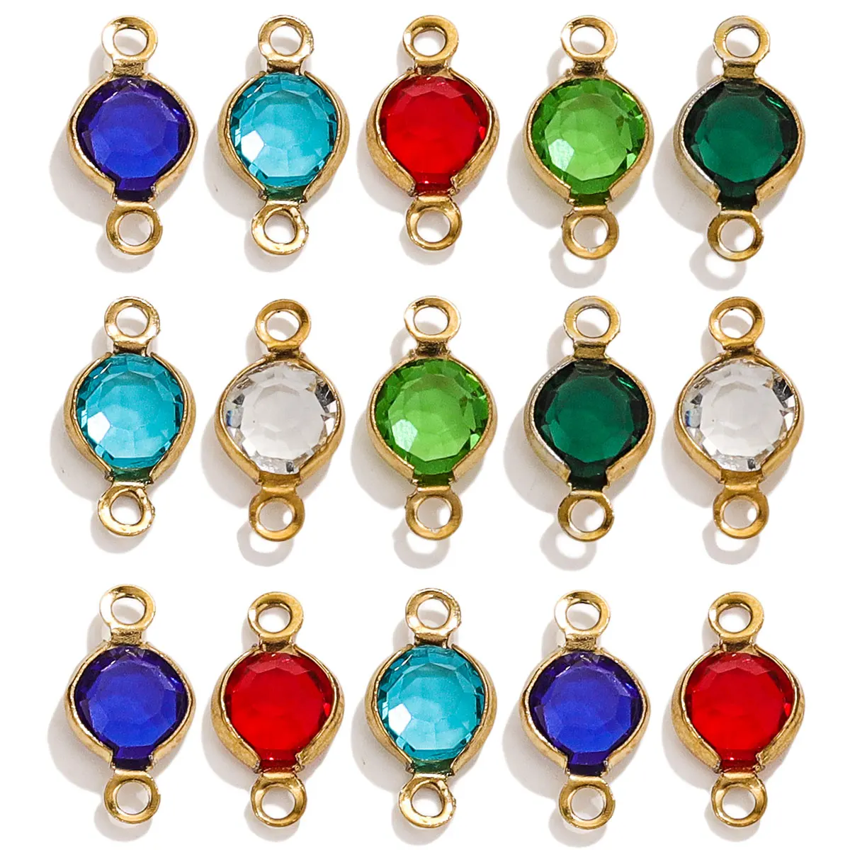 20 sztuk ze stali nierdzewnej motyl szklane wisiorki kolorowe kryształowe zawieszki bransoletka naszyjnik DIY bransoletka tworzenia biżuterii Charms