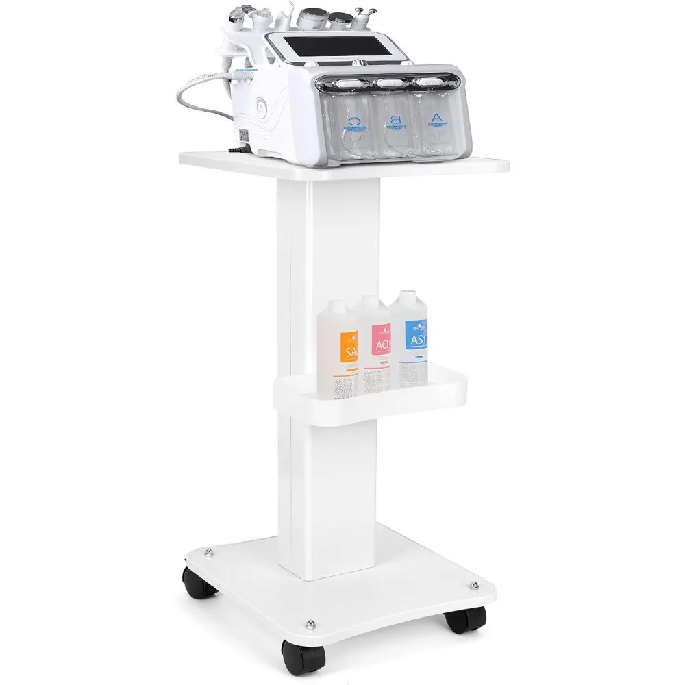 

uyoyous 3 Tier Aluminum Beauty Cart, Salon Trolley Stand with Locking Wheels, Esthetician Rolling Cart with 220lbs Capacity for