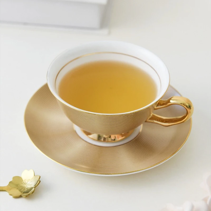 European Coffee Mug Set  Bone China Ceramic Tea set Marble stripe Luxury Gifts Porcelain Drinkware Tea cups Couple Cup Gift box