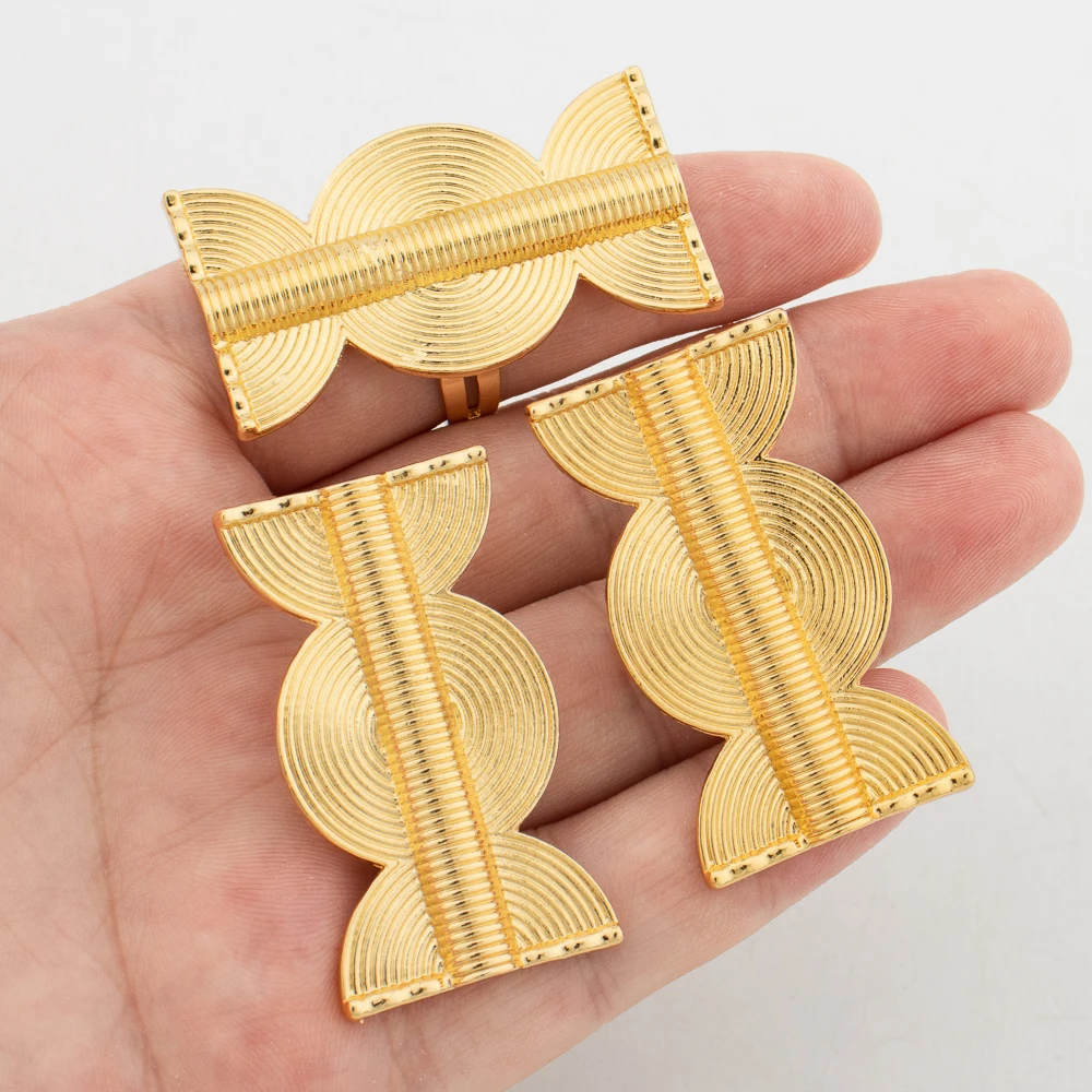 Conjunto de joias banhado a ouro 18k para mulheres, brinco requintado, moda luxuosa, feminina, na moda, festa, nupcial, casamento, presente de aniversário, 2pcs