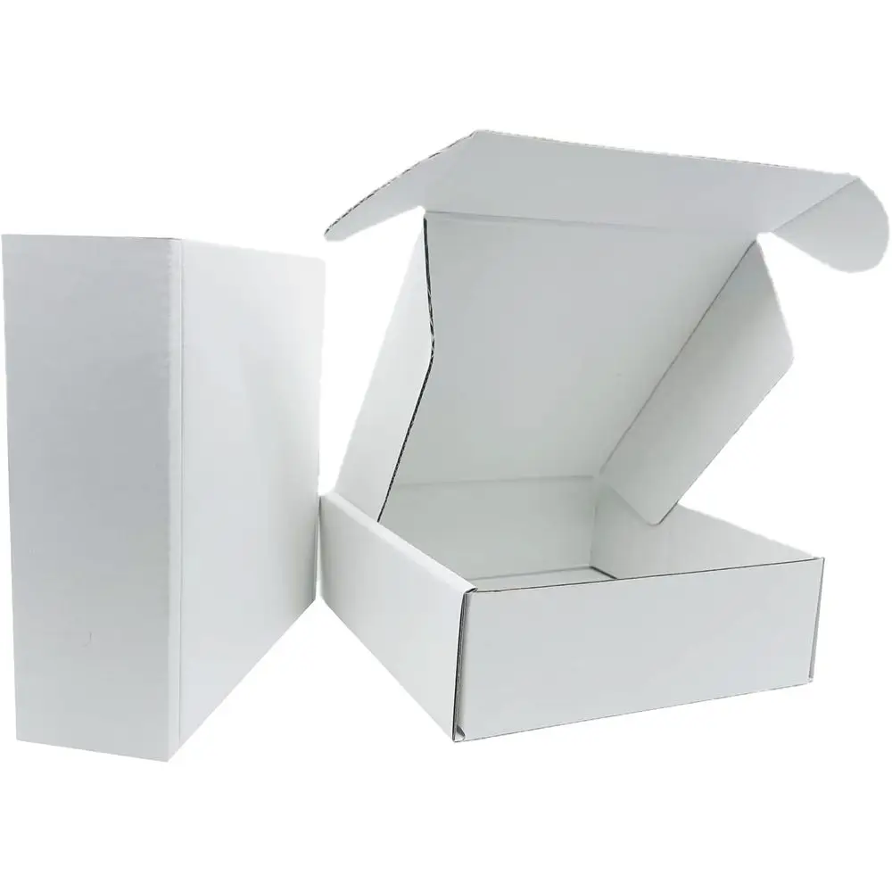 Paquete de 35 Cajas de Cartón Blancas Pequeñas Reciclables de 6x6x2 Pulgadas para Envío y Embalaje