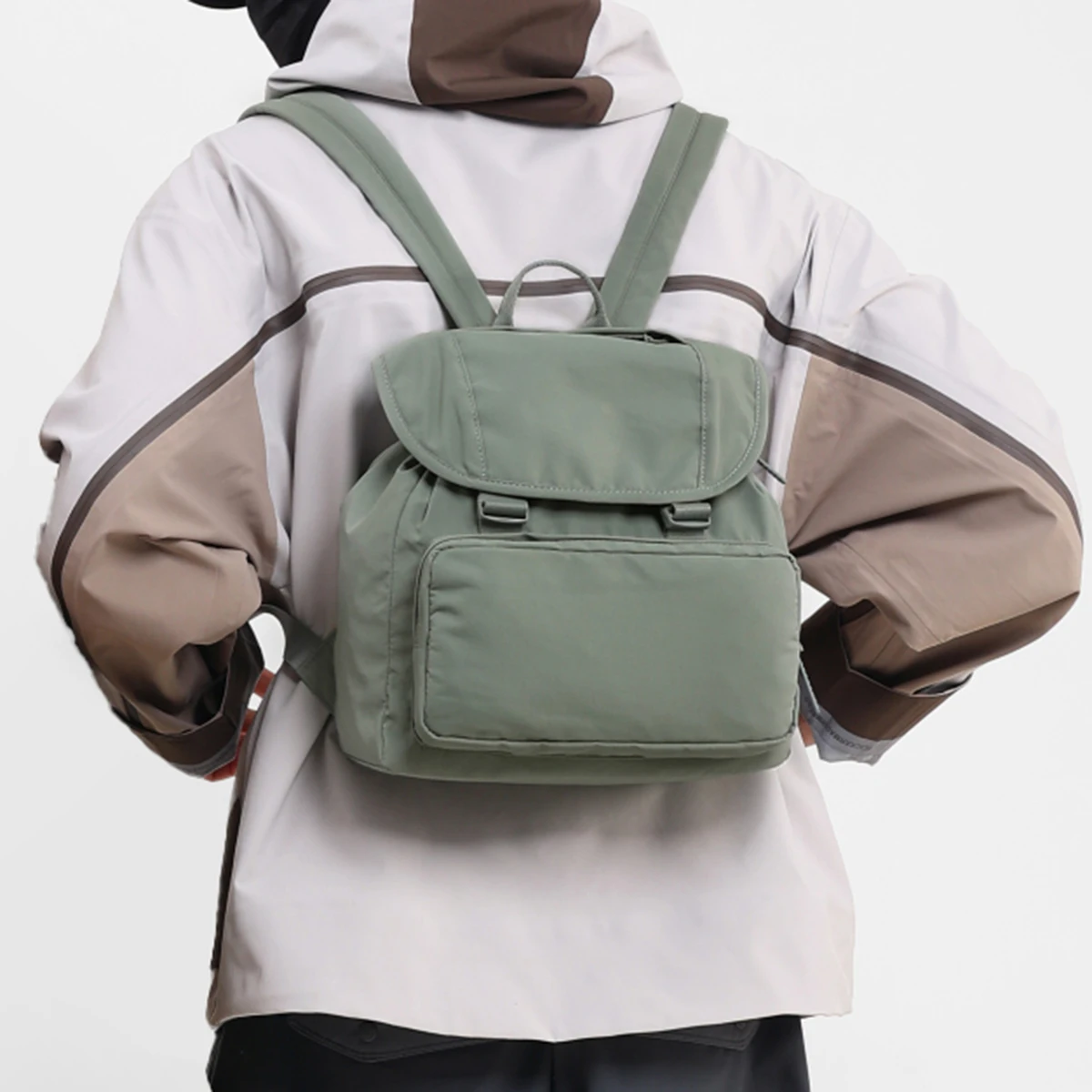 Japanese-Style Washed Nylon Vintage Small Backpack for Female College Students, Trendy Casual Versatile Mini Hiking Backpack for Travel