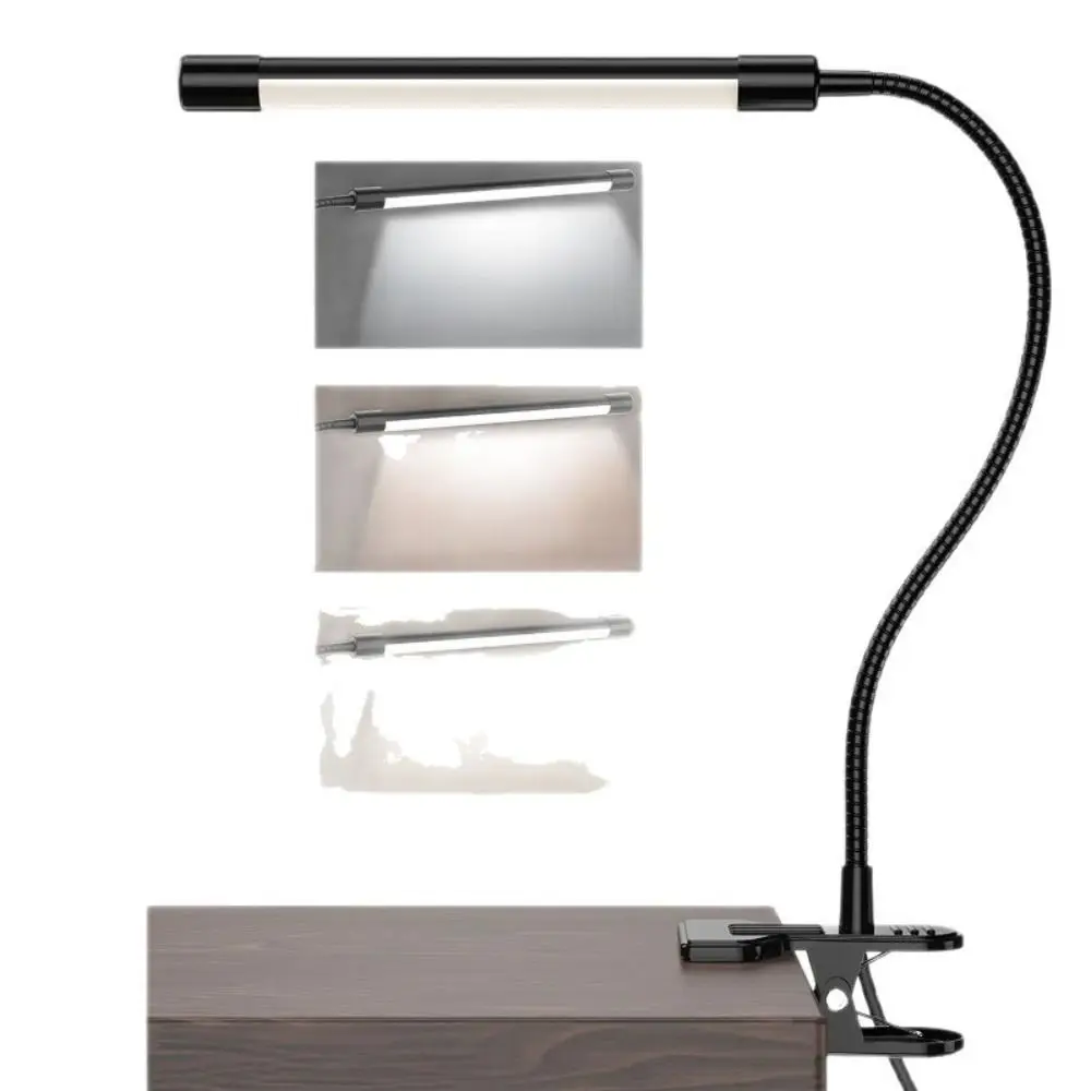 Multi-Purpose Dimmable Clip On Desk Lamp Eye-Caring Eye Protection LED Desk Lamp Adjustable USB Powered Reading Light Dormitory