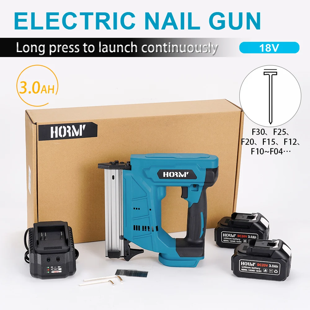 

20V Electric Nail Gun Electric Nailer Stapler Framing Nailer Tacker Furniture Staple Gun Woodworking Power Tool For Makita