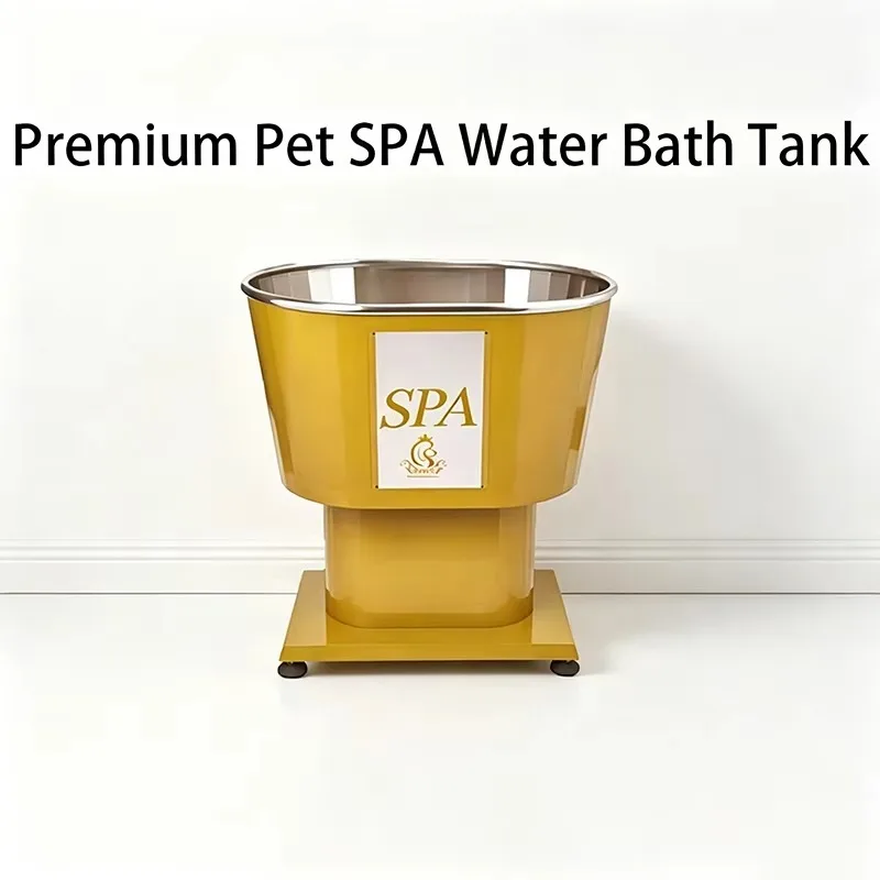 High-End  SPA Pet Bath Tub 94.5x63.5x99cm Stainless Steel Water Therapy Tank with 15cm Lift Pedal for Grooming Salons