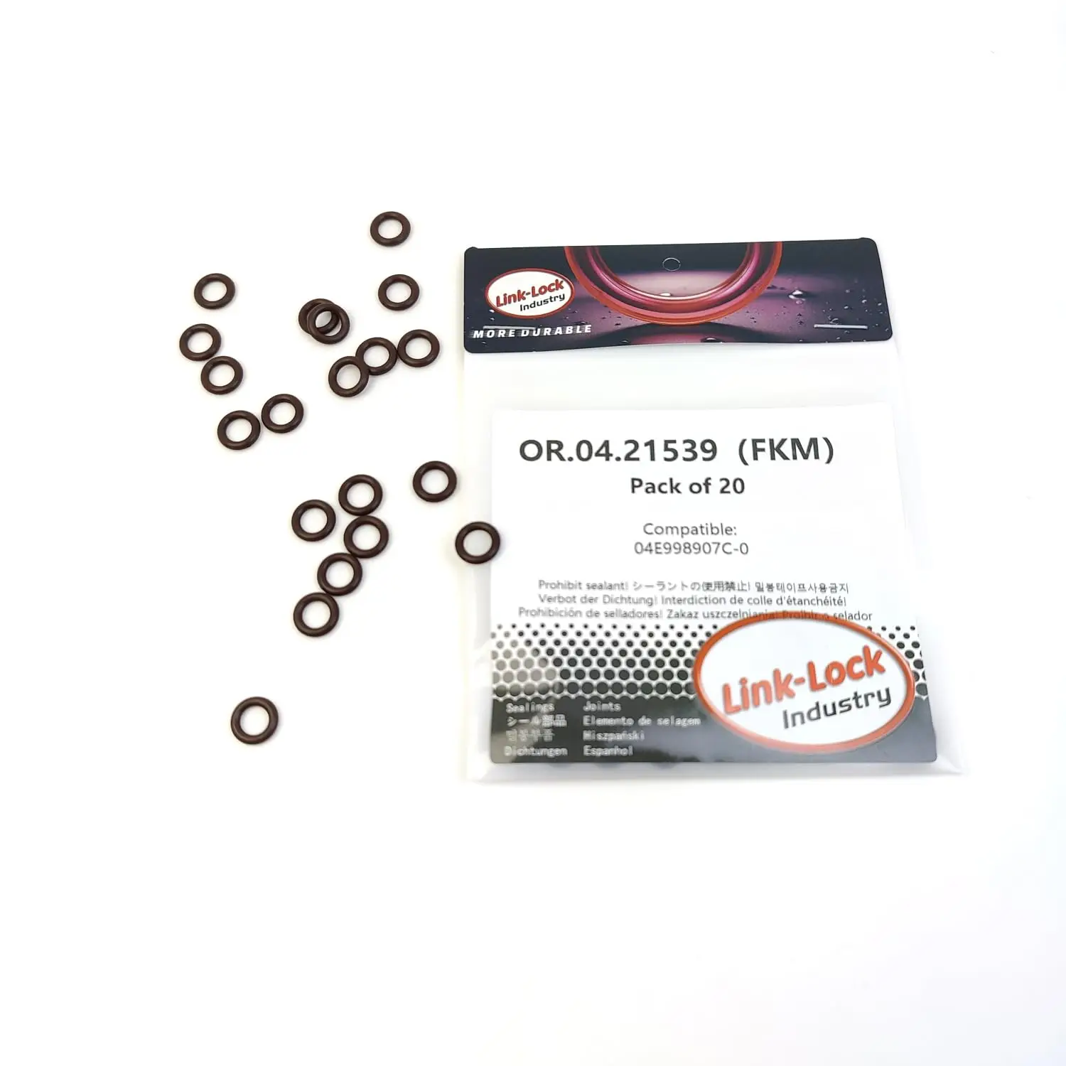 

LINK-LOCK 20PCS OR.04.21539 FKM Viton Sealing O-Ring Kit 04E998907C-0 of Spray valve For VW 280TSI CZDA