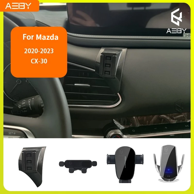 For Mazda CX-30 2020-2023 Phone Holde Car Mobile Support Special Fixed Bracket Base Wireless Charging Stand Interior