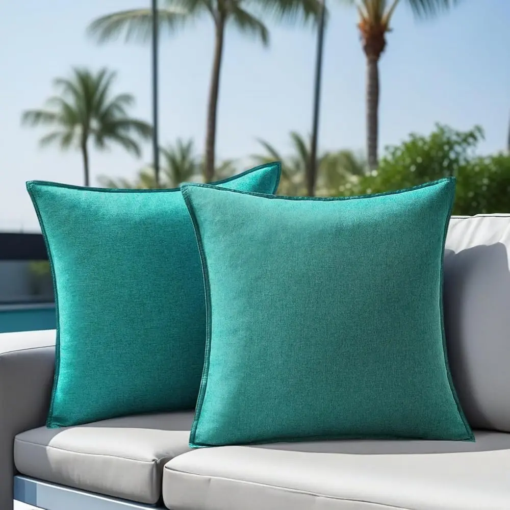

Pa Of 2 Waterproof Pillow Covers Decorative Outdoor Pillows Sofa Cushion Covers Garden Spring Pillowcase Couch Cushion Cases