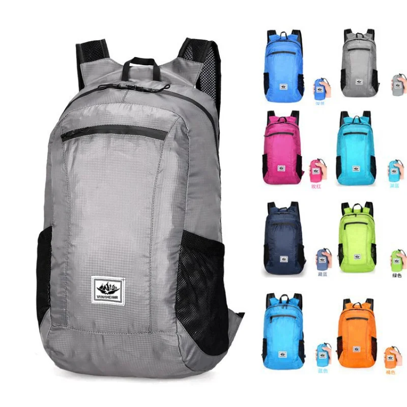 

Selected Supply Cross-Border Folding Bag Colorful Outdoor Backpack Large Capacity Lightweight PrintinglogoTravel Exercise Backpa