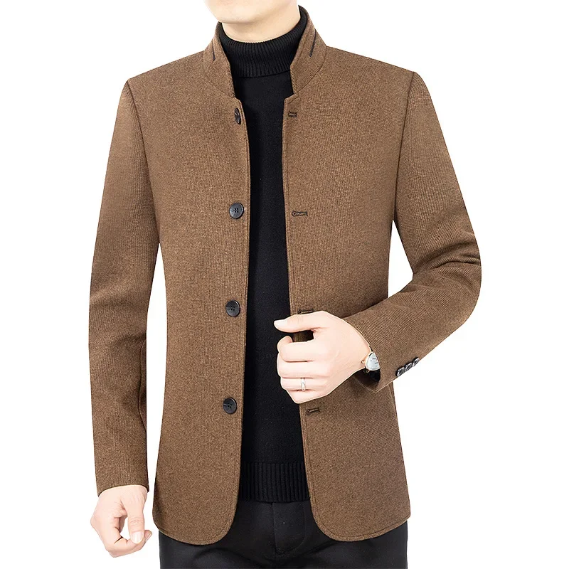 ใหม่ผู้ชายธุรกิจ Casual Woolen Blazers เสื้อแจ็คเก็ตเสื้อขนสัตว์ผสมชายฤดูใบไม้ร่วง SLIM FIT Blazers ชุดเสื้อบุรุษเสื้อผ้า