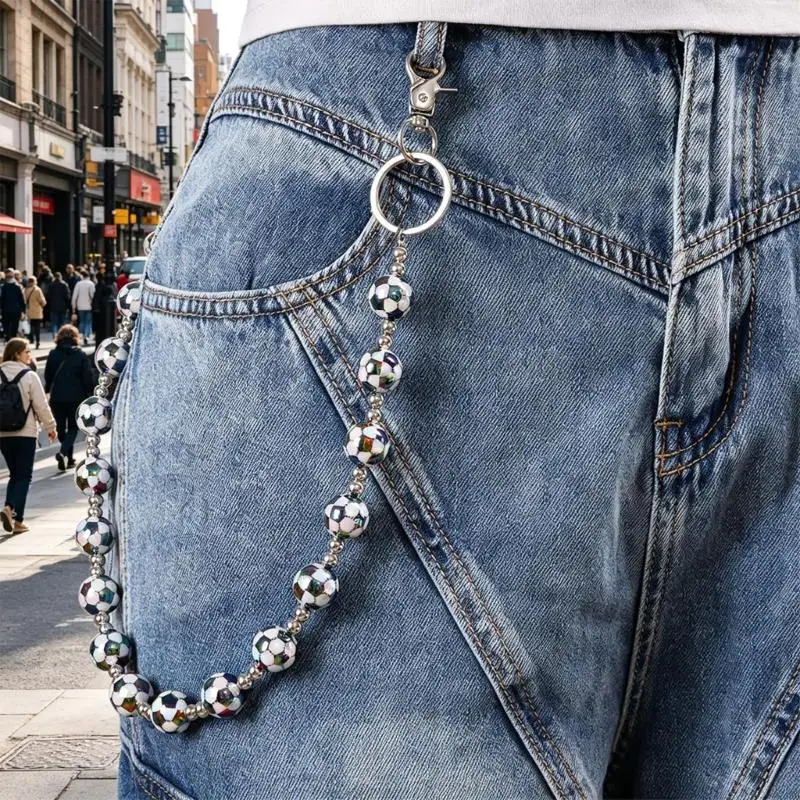 R7UF Fashionable Beaded Charm Waist Chain Pants Chain Waist Decoration For Men Women