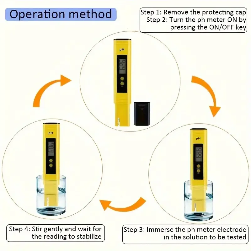 Cloud Prime Portable pH Meter for Drinking Water with 0.01 Precision 0 to 14 pH Range Battery Operated with Button Cell Water