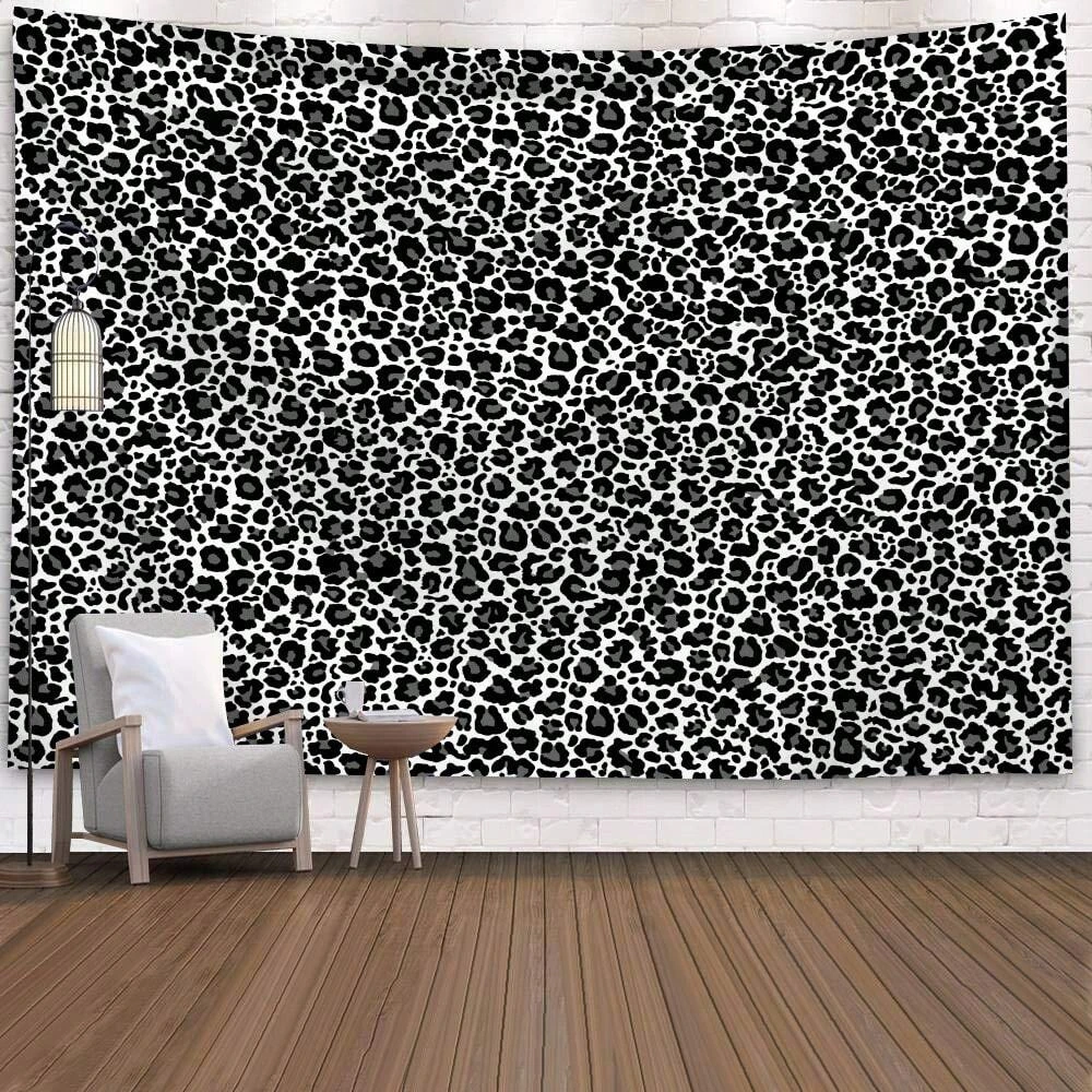 1 Stück Wilde Leopardenmuster Polyester Wandteppich 2D-Druck Wandbehang für Schlafzimmer Wohnzimmer Home Decor Trendiges Geschenk für Zimmer Wand Dezember