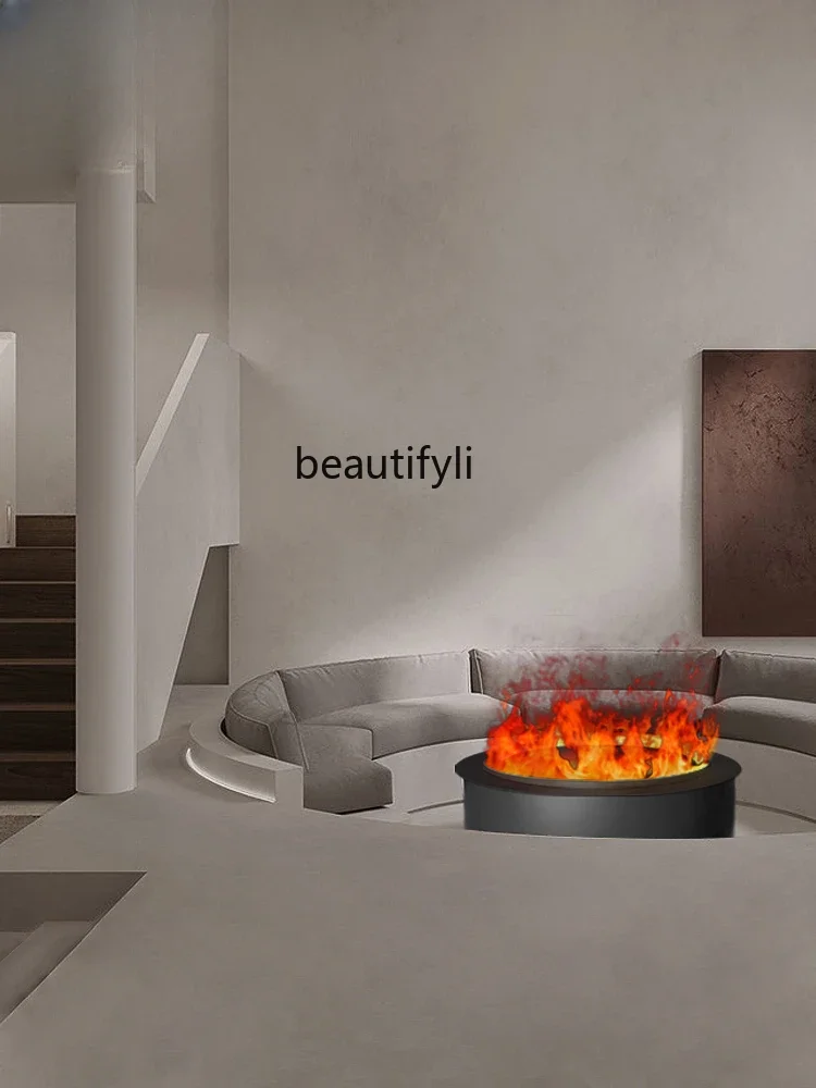 Customized round Atomization Fireplace Simulation Flame Steam Embedded Electronic Fireplace Core