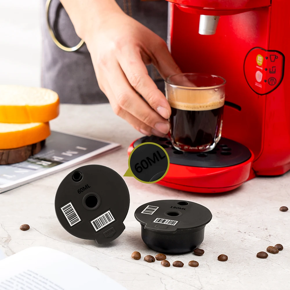 60/180/200/220 ML Reusable Coffee Capsule Pods Compatible with Tassimo Silicone Lid Refillable Pod Coffee Cup Holder