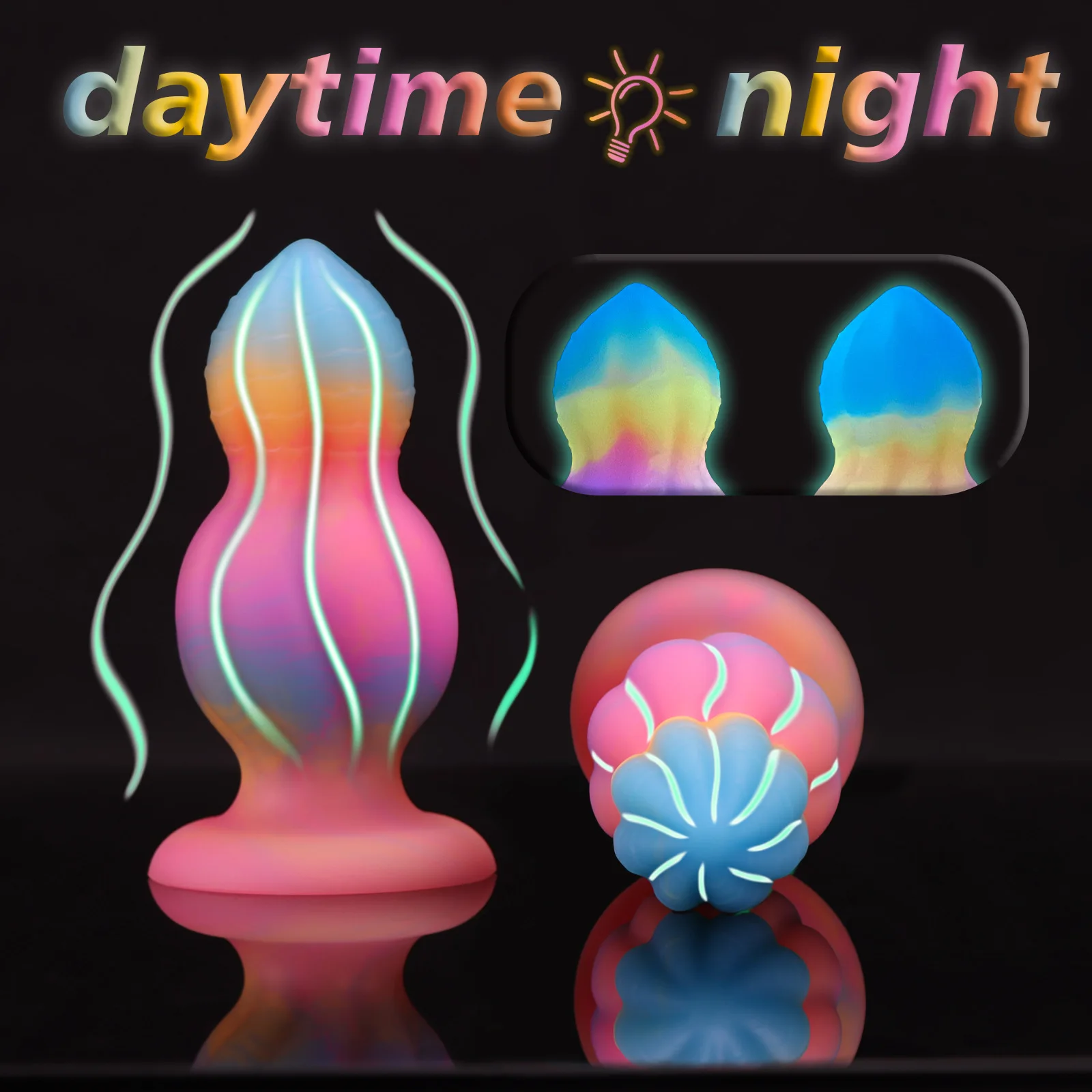 مضيئة اللون القرع المكونات الشرج تدليك الاستمناء للرجال/النساء الشرج التوسع BDSM قضبان اصطناعية كبيرة الكبار اللعب الجنسية بعقب المكونات