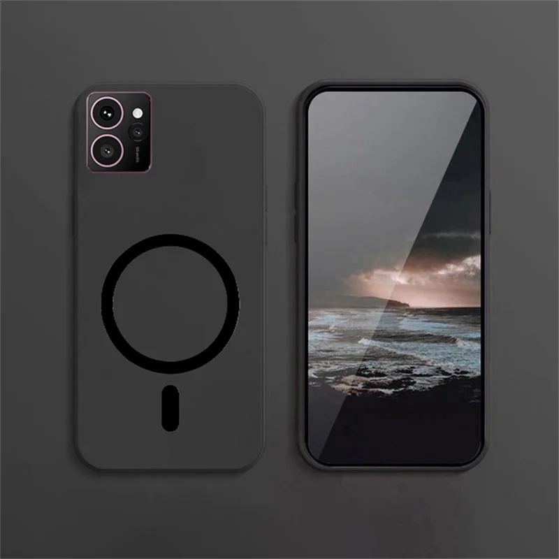 For HMD Skyline TA-1688 TA-1600 Tomcat Case Black Matte Soft TPU Protective Cover With Wireless Charging Sticker