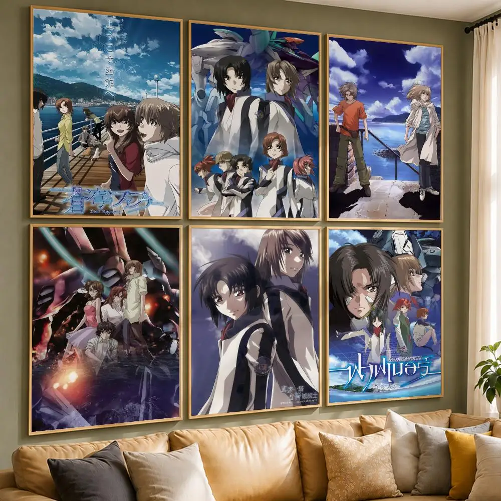 Mecha Anime F-Fafner in the AzureS Poster Vintage Retro Anime Poster Stickers Peel and Stick Wall Art Home Decor