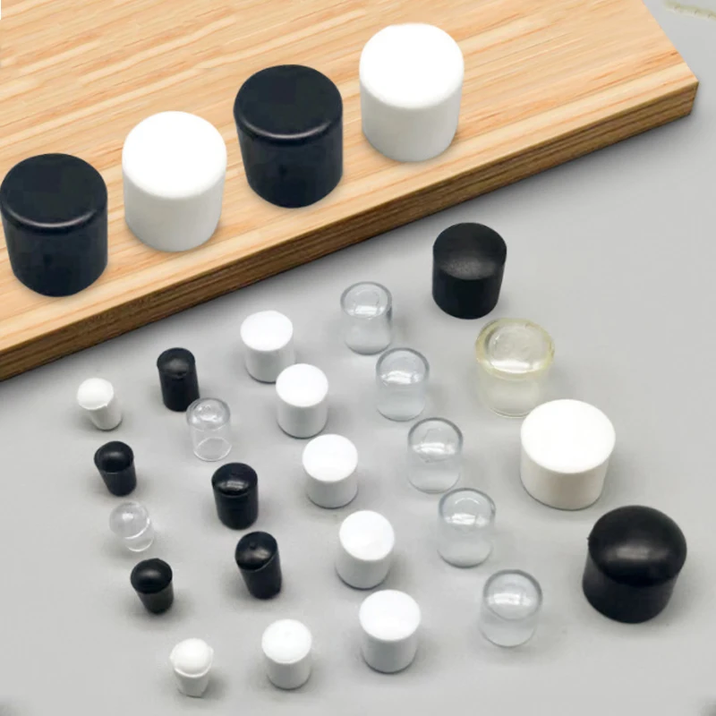 PVC Round End Cap Inner Dia 2.5~10mm Screw Thread Cover Dustproof Wire Rubber Caps Coat Hanger Anti Protective Sleeve