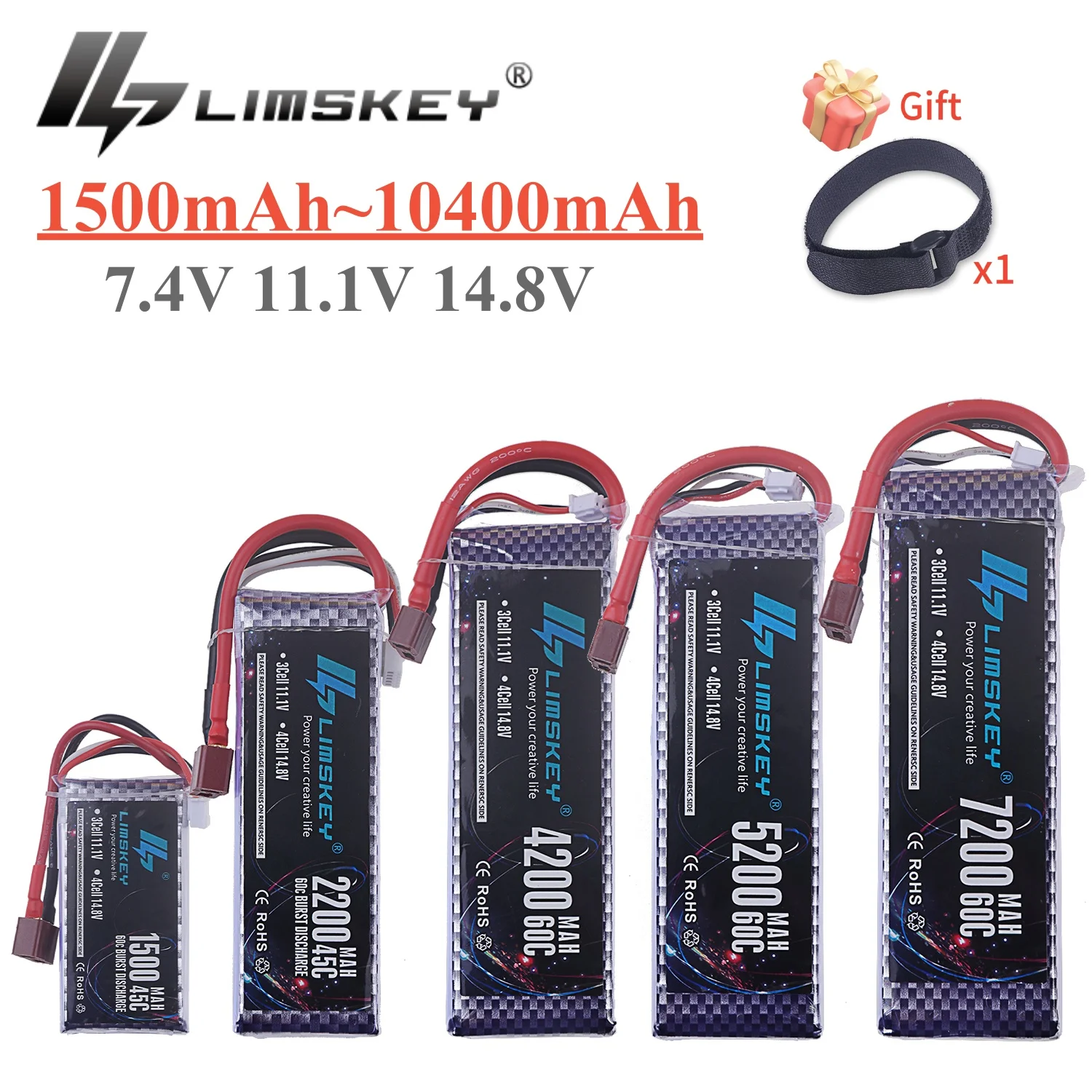 Bateria Lipo para Carro RC, 2S, 3S, 4S, 7.4V, 11.1V, 14.8V, 1500mAh, 2200mAh, 3000mAh, 4200mAh, 5200mAh, 6000mAh, Monster Drone Barco Parte