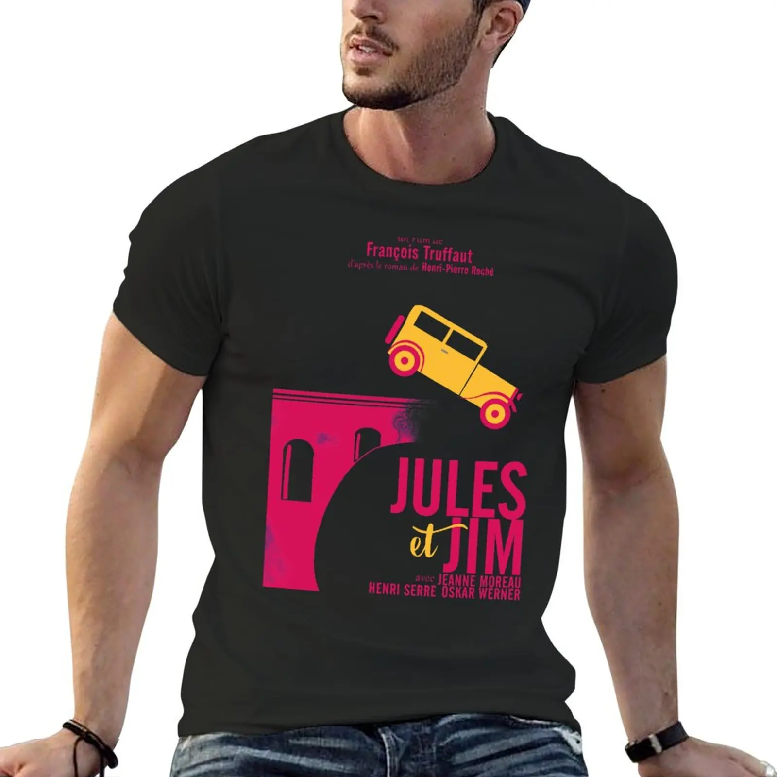 Jules et Jim, minimalist movie poster for Fran?ois Truffaut film with Jeanne Moreau (french new wave cinema) T-Shirt