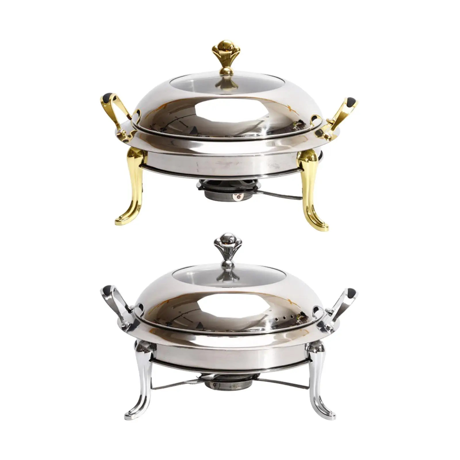 Alcohol Stove Food Pan Clear Lid Anti Scald Multipurpose Stockpot Food Warming Tray for Picnic Household Camping Kitchen Outdoor