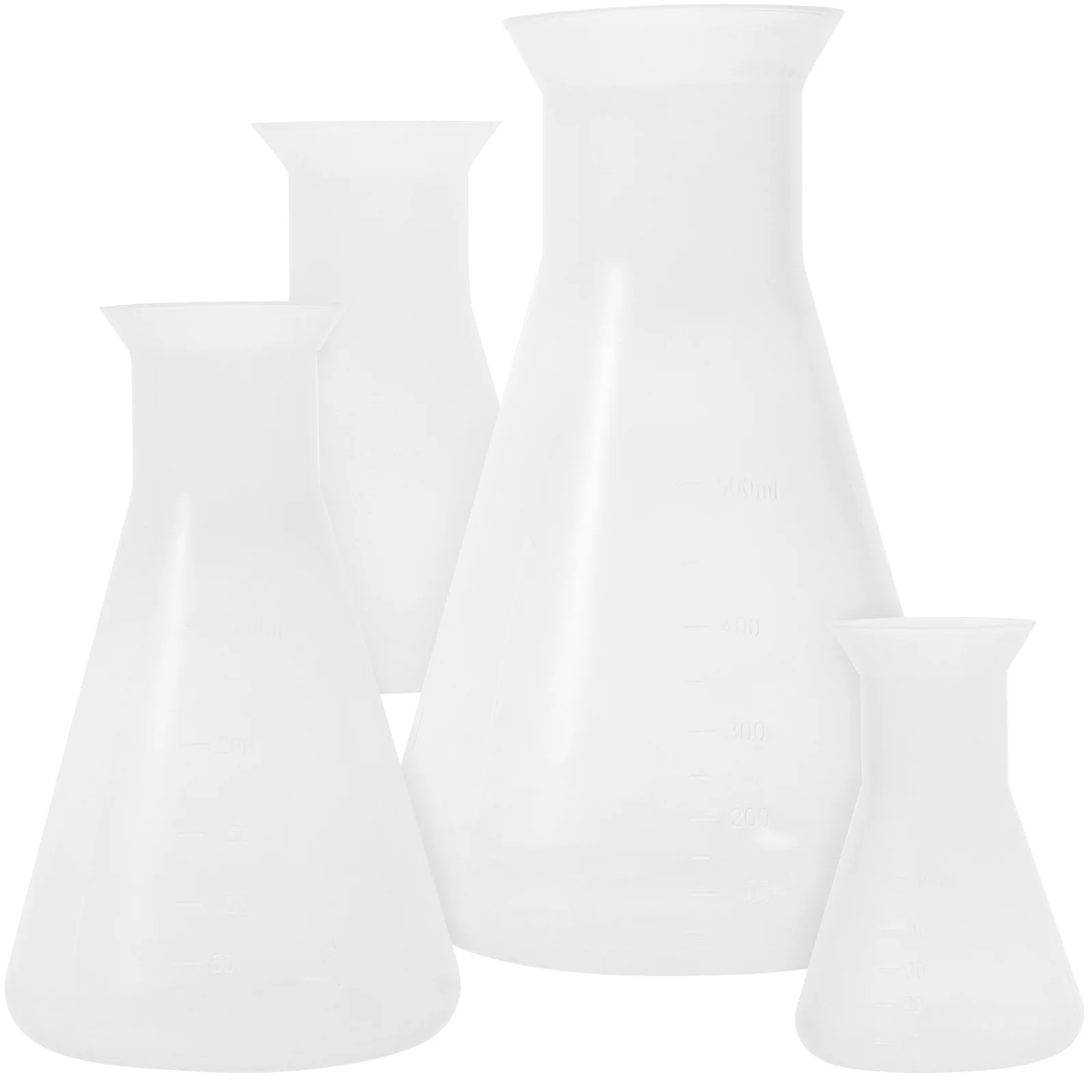 

4 Pcs Flask Chemistry Set Laboratory Glassware Volumetric Plastic Science Conical Flasks