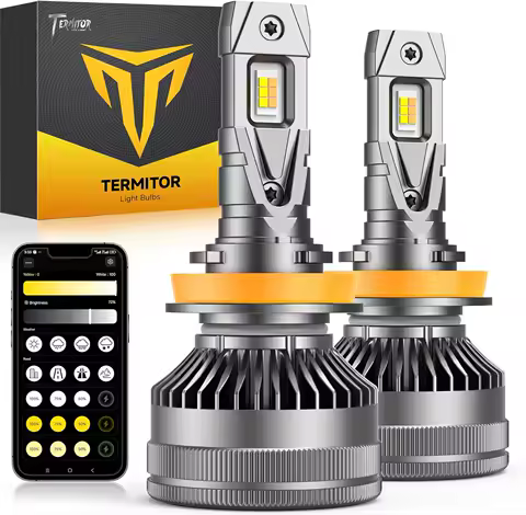 2PCS H11 LED CANBUS Light Bulb,75000LM App-Controlled Dimming &amp; Color Temperature,3000K to 6500K for Bluetooth H9 H8 Fog Light