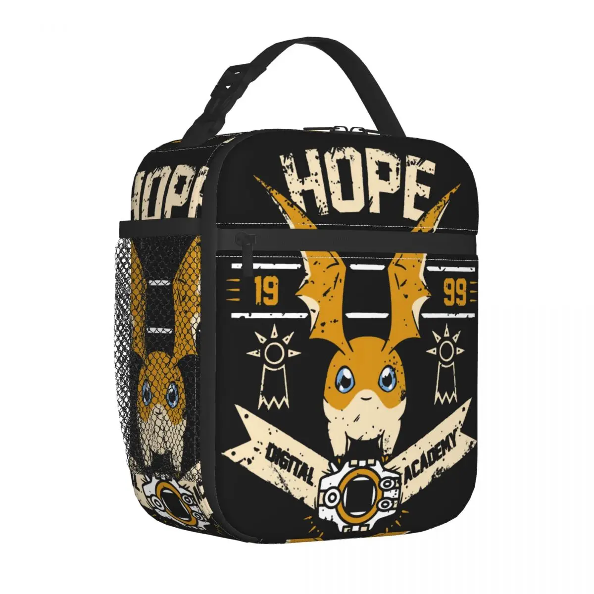 Hope Academy Insulated Lunch Bags High Capacity Digimon Nostalgic Lunch Container Cooler Bag Tote Lunch Box Office Bento Pouch