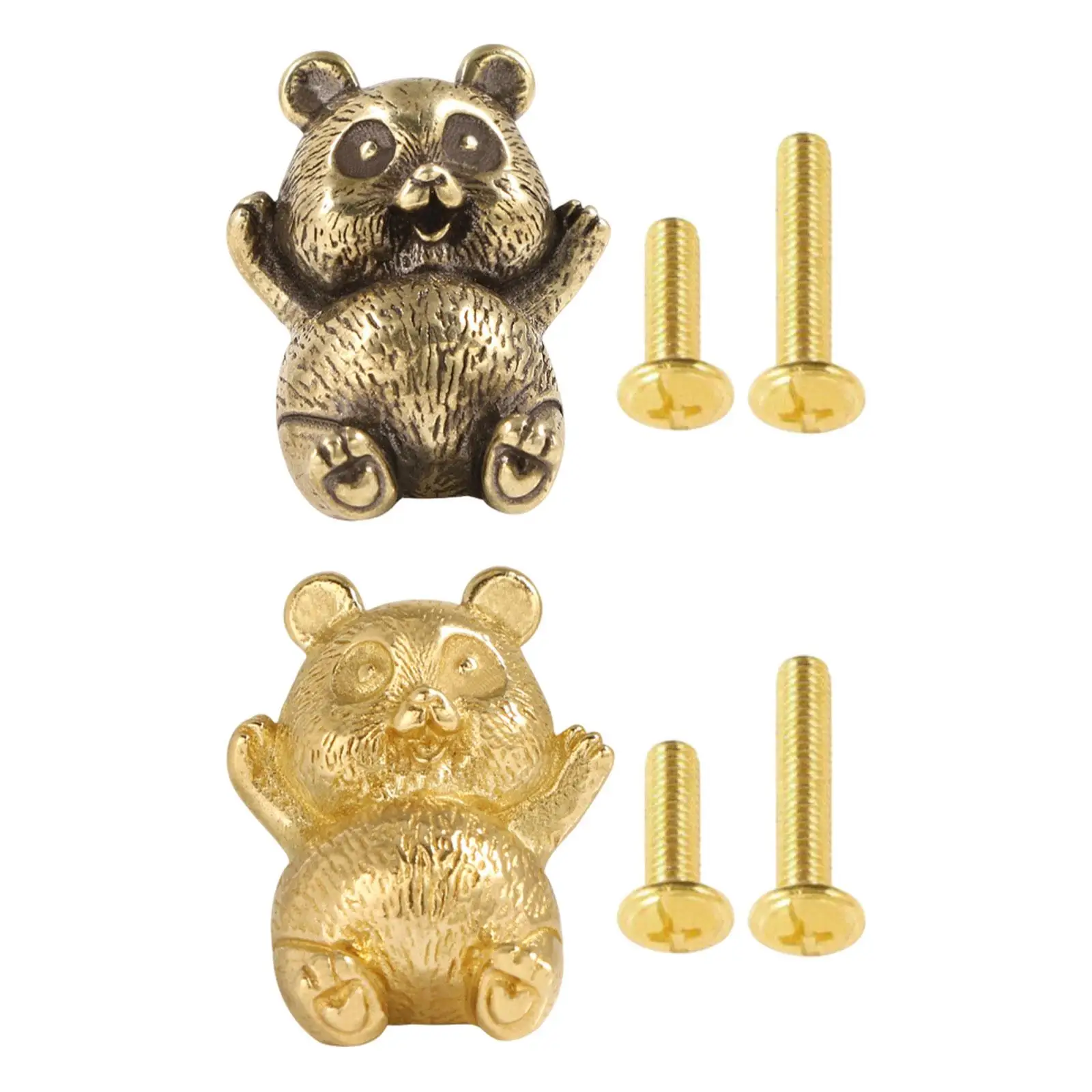 Brass Panda Furniture Handle Kitchen Drawer Handle Cute Gift Creative Hardware Sturdy Wardrobe Door Pull for Bedroom Bathroom