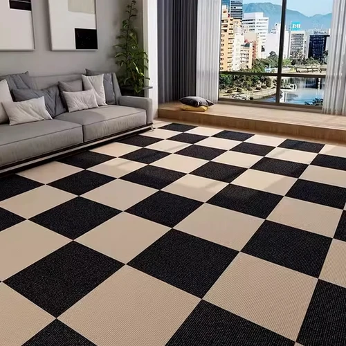 자체 접착 카펫 바닥 장식 매트 스티커, 두꺼운 미끄럼 방지 사각 접합 러그, 사무실 호텔 쇼핑몰 바닥 매트, 1-40 개