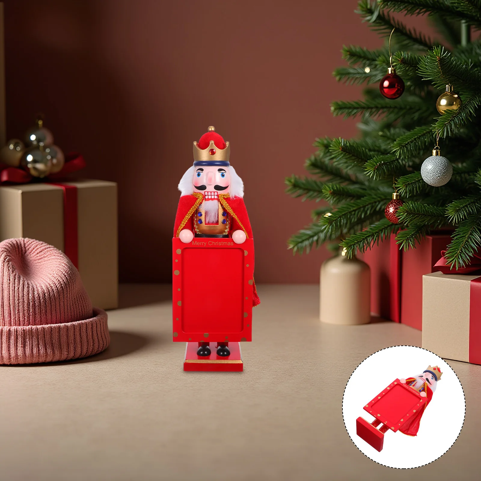 

Nutcracker Puppets Christmas Figurine King Family Photo Frame Ornaments Holiday Picture Soldier Decorative
