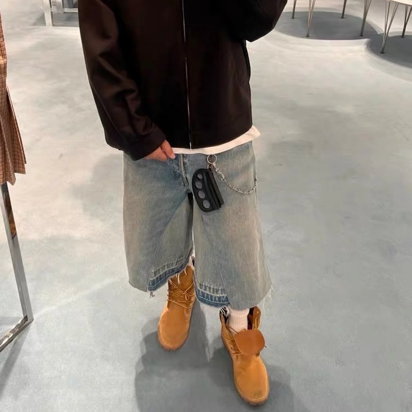 

Мужские джинсовые шорты Mijko Baggy Distred Denim свободного кроя, длиной три четверти, в парижском уличном стиле, молодежные, для весны и лета