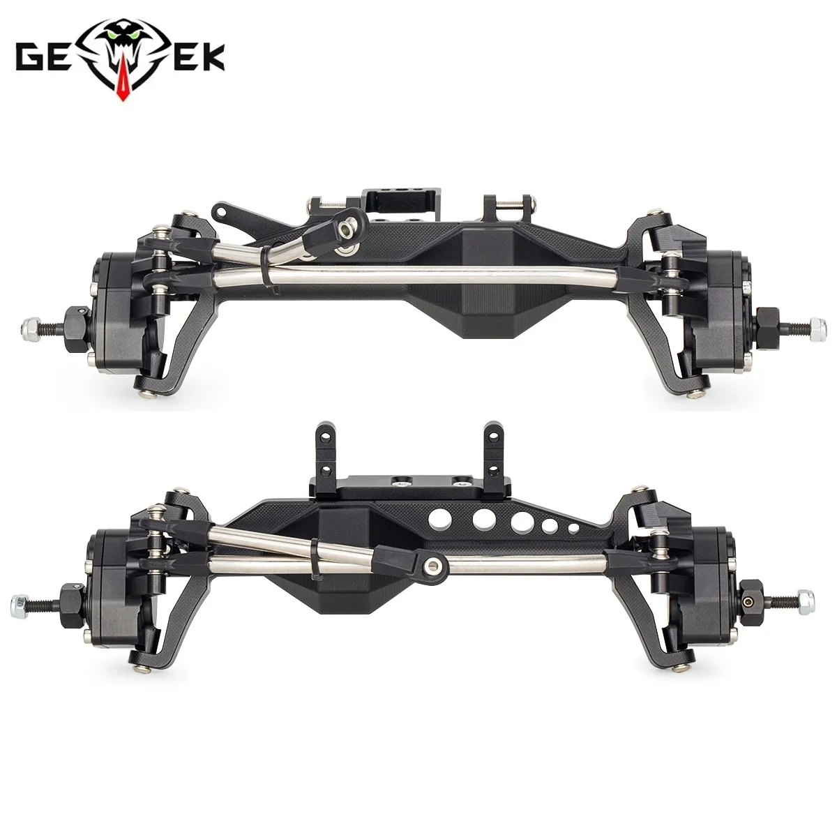 Aluminum 4WS Offset Portal Axle Set with Servo Mount for 1/10 4 Wheel Steering LCG Chassis Comp Rigs SCX10 III Capra H10 OPTIC
