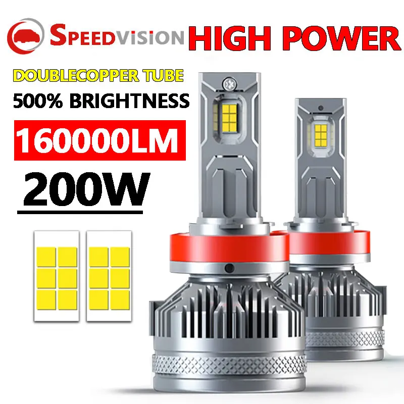 

H4 H7 LED Headlights K5C 160000LM Canbus Lamps 6000K H11 H8 HB3 9005 9006 HB4 9012 HIR2 H9 H16 5570 CSP 200W Car Lights For Lens