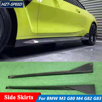 MP Style Carbon Fiber Side Skirts Lip Extensions Trims For BMW M3 G80 M4 G82 G83 Tuning 2021 Up