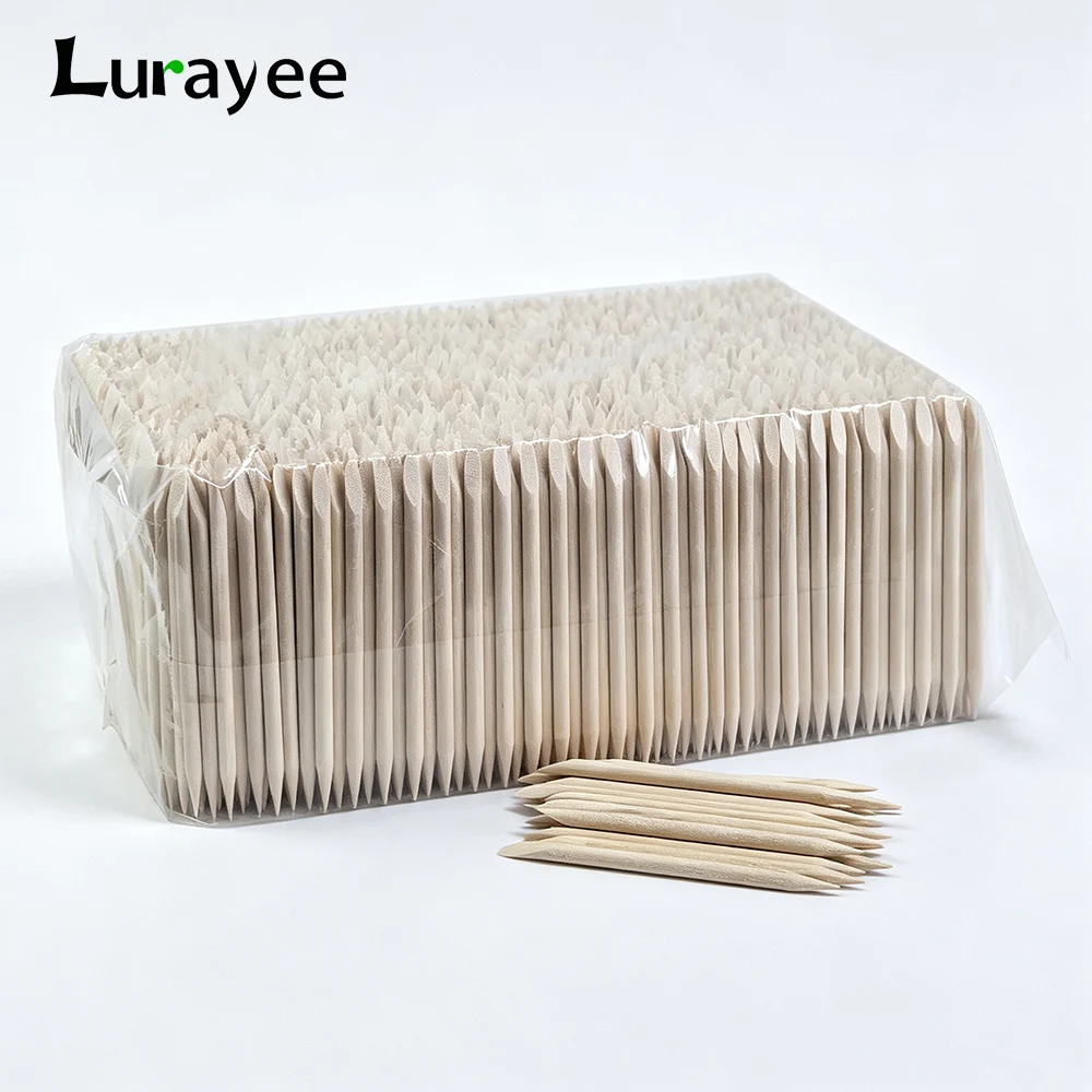 Orange Wood Nail Sticks 2.95 Inch 2000pcs Wooden Cuticle Pusher and Remover Dual-Headed Manicure Tools for Nail Supplies