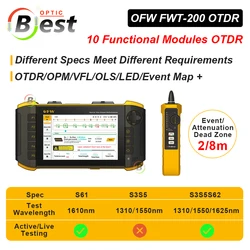 OFW 10 IN 1 Super OTDR 1310/1550/1610/1625nm 32/30/30/22/20dB Fiber Optical Reflectometer Touch Screen iOLA OPM VFL Event Map