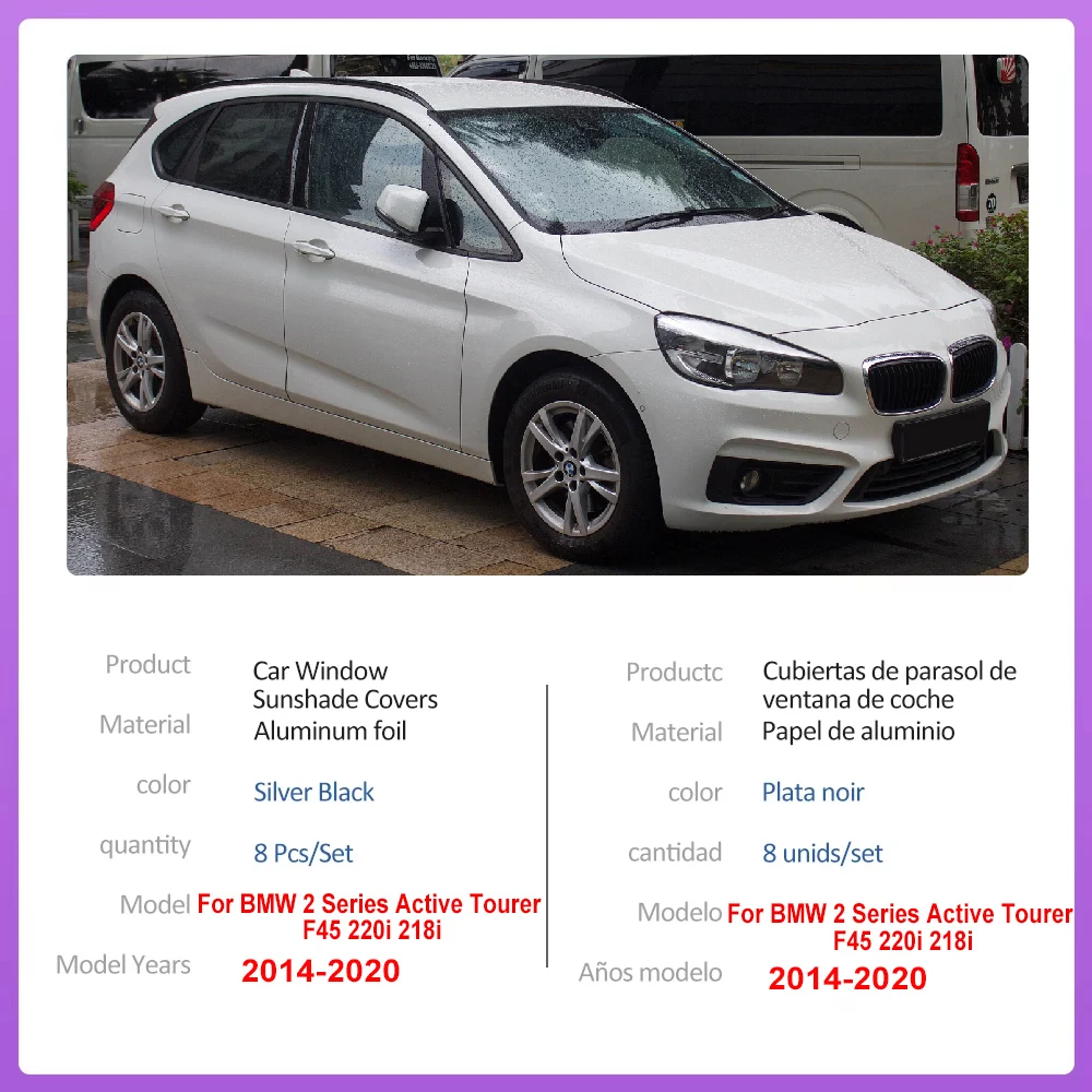Car Sun Visors For BMW 2 Series Active Tourer Accessories F45 220i 218i 2014-2020 2019 Visors Mat Windshield Curtain Auto Tools - view 2