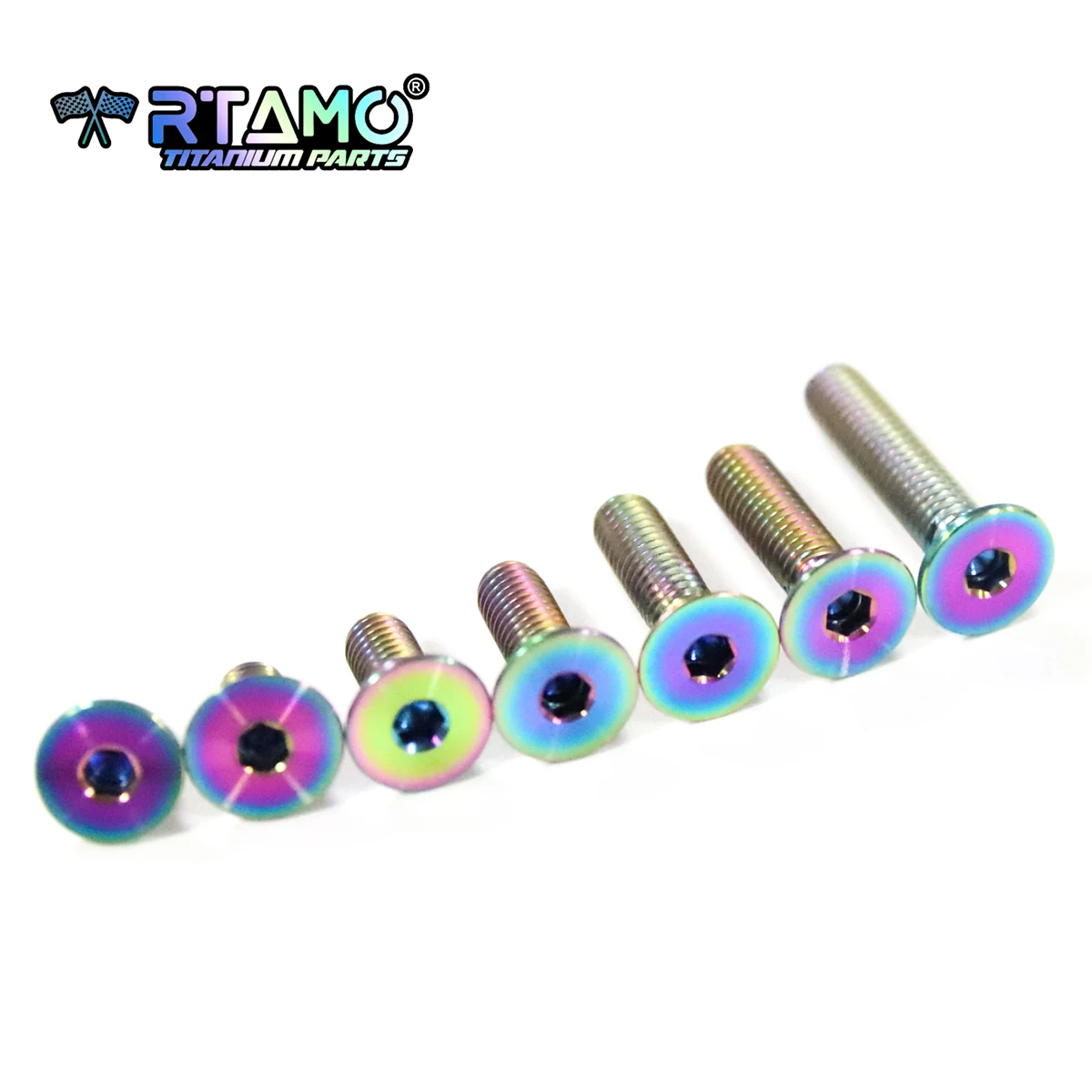RTAMO Titanium Bolt M6X10/12/15/20/25/30/35/40/45/50mm Countersunk Hex Head TC4 Ti Alloy Screw Bike Motorcycle Adapter Fastener