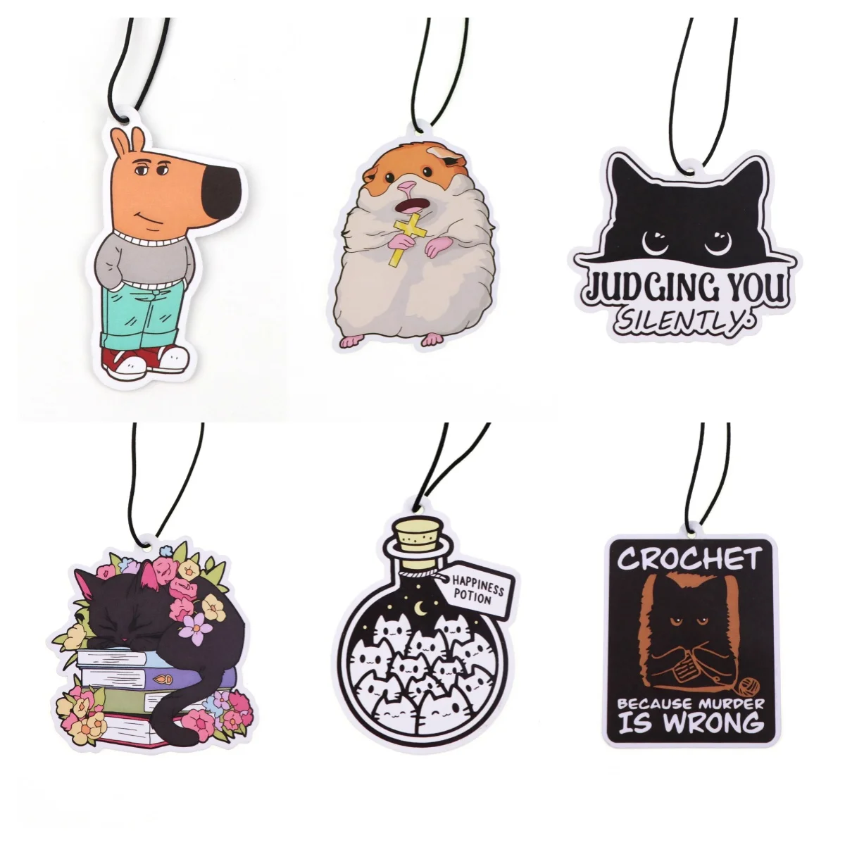 Cute Cat Pattern Car Aromatherapy Tablets Wardrobe Air Freshener Decoration Car Pendant Bedroom Office Room Bedside Pendant