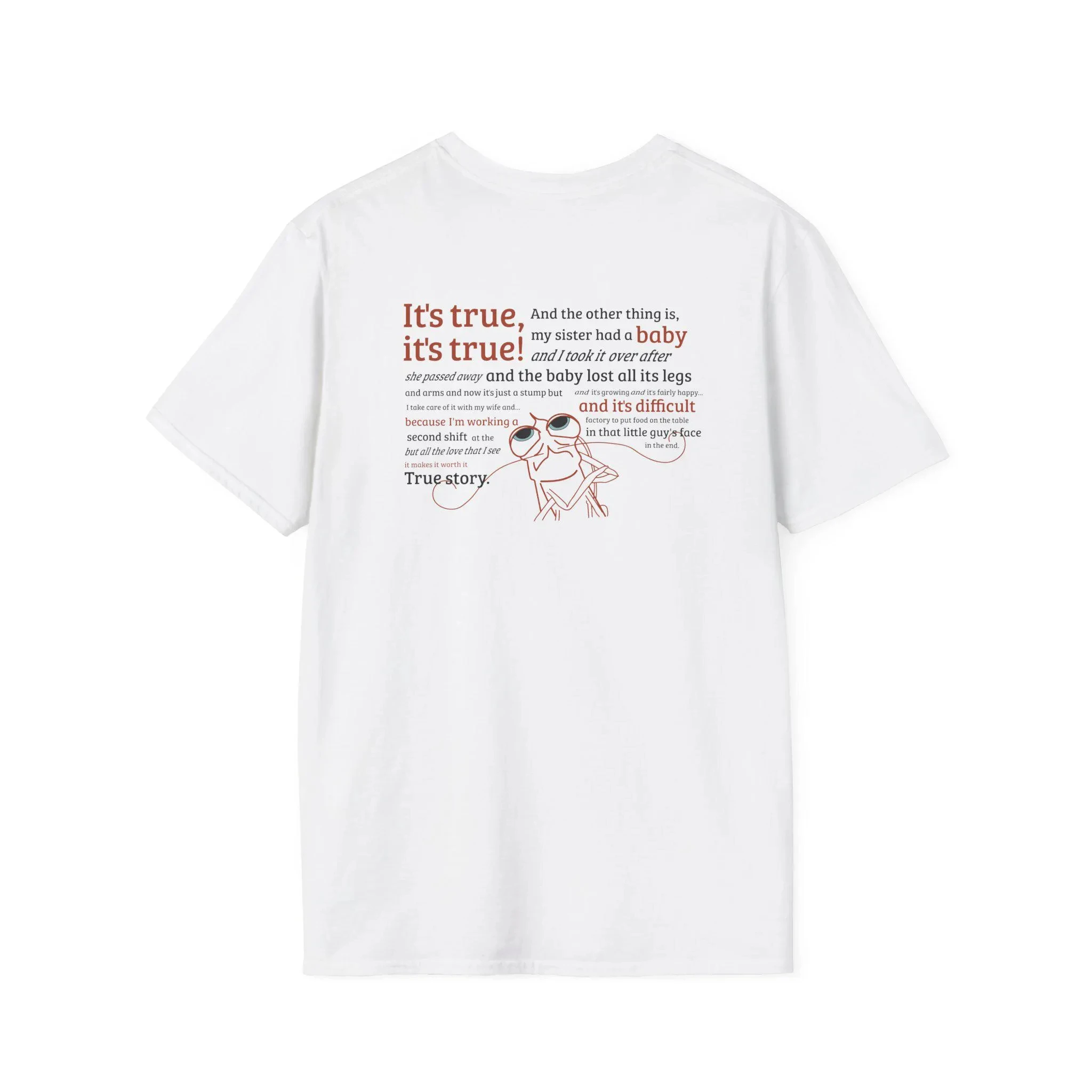 

Shark Tale T-Shirt: Shrimp Monologue Movie Tee Summer Men's and Women's Loose and Breathable T-shirt Top