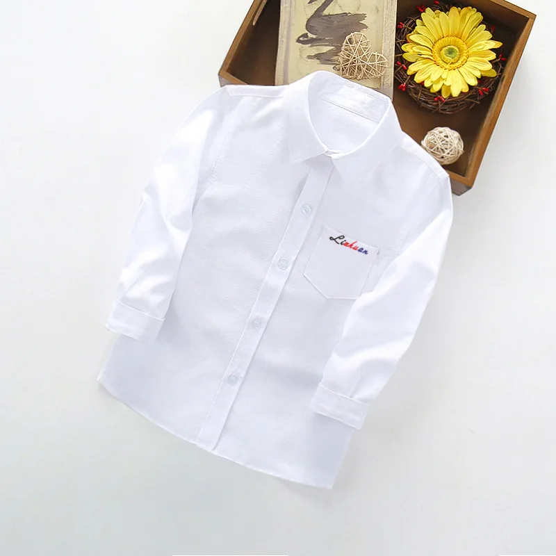 2026 autumn Teenager Kids Boys Clothes Children Shirts spring School Casual Tops Cotton blouse 5 6 7 8 9 10 11 12 13 14 15 Year