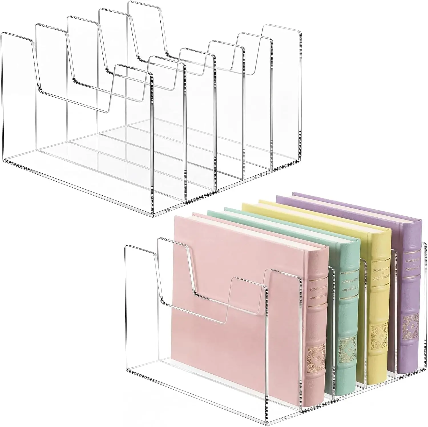 Acrylic Sorter File Desktop Vertical Organizer Clear Sections