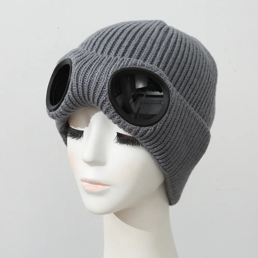 Ausgefallene und niedliche Mütze, warm und bequem für Herbst und Winter, atmungsaktive Strickmütze, lässige und einzigartige Alien-Brillen-Beanie. – Detail 12