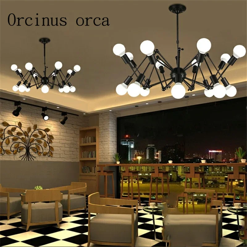 

Industrial wind vintage spiders chandeliers bars clothing living rooms Nordic creative personality iron Chandelier