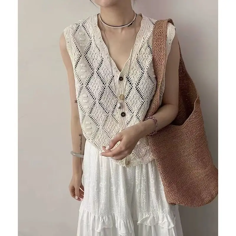 

Vests Waistcoats Thin Womens Vest Quilted Spring Linen Tied Waistcoat Urban Minimalist Simple Leisure Modern Commute Gentle Sexy