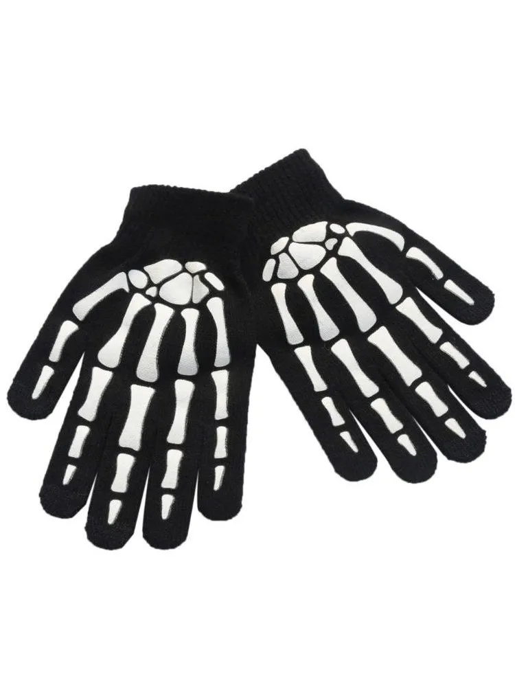 AliExpress Unisex Unisex Adult Children Winter Cycling Full Fingered Gloves Halloween Horror Skull Claw Skeleton Anti-Skid Rubber Outdoor